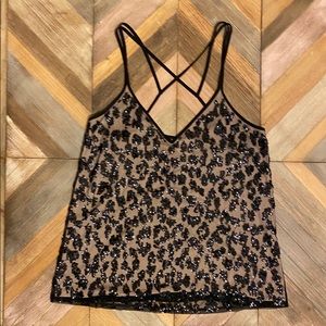 EXPRESS Leopard Sequin Tank